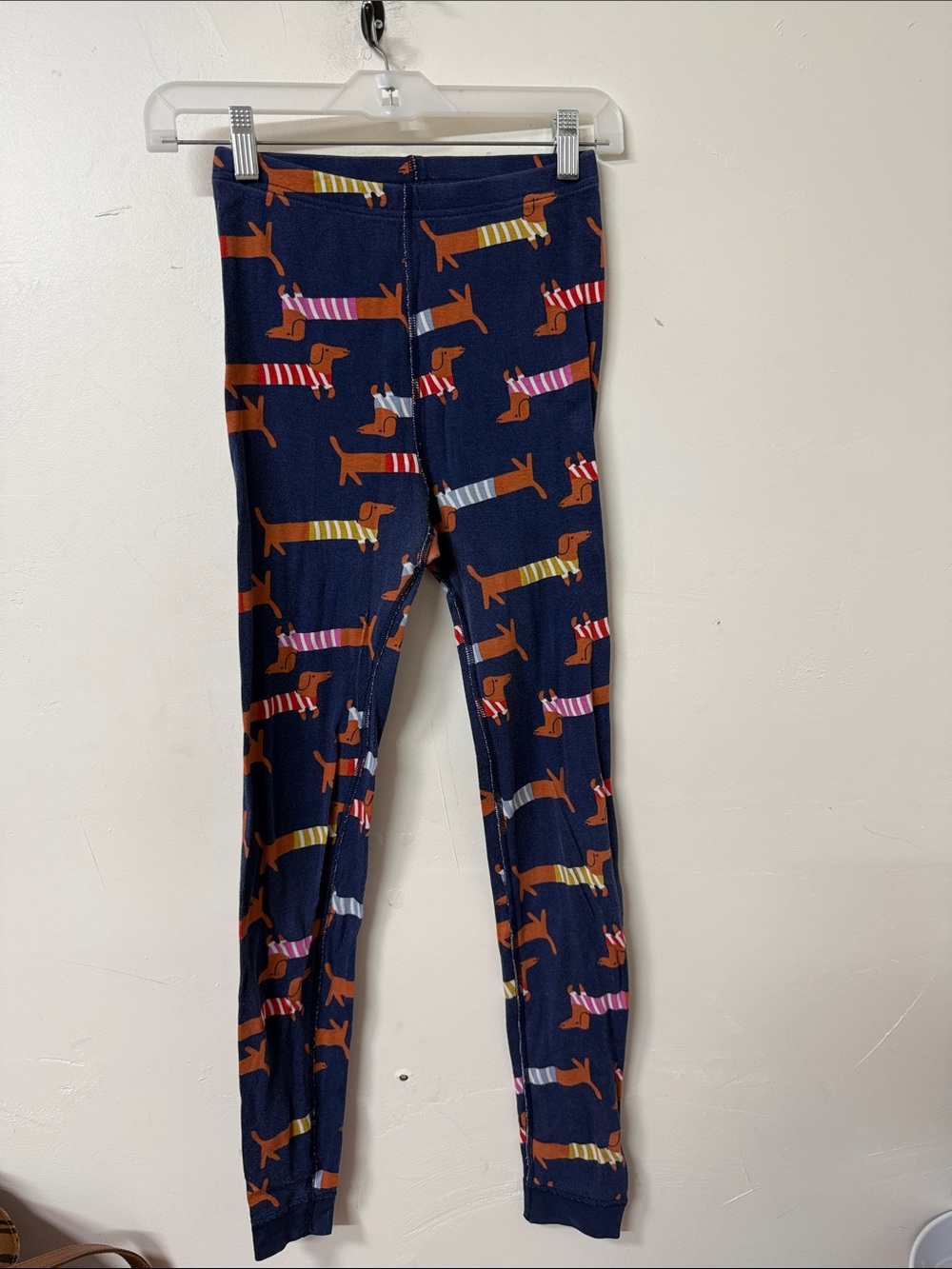 Hanna Andersson Navy Dachshund Stripe Pajama with Colorful Dog Accents